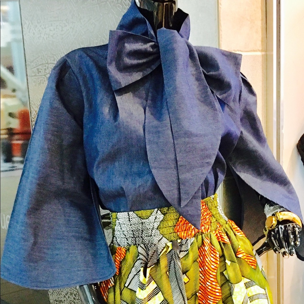 Cape Sleeve Denim Tunic